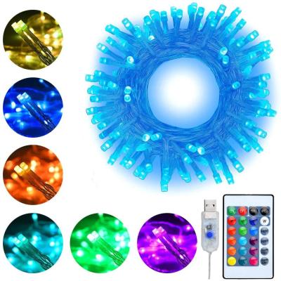 100 diodo emissor de luz 33ft USB 16 luzes em mudança da cortina da árvore de Natal da cor