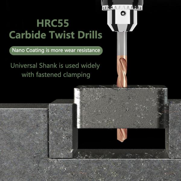 Right Hand Carbide Drill Bits 2-3/4 Length For Metal Drilling