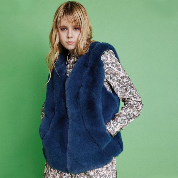 Sensual Faux Rabbit Fur Waistcoat