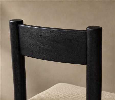 Black Solid Wood Upholstered Dining Chair  CYC-016