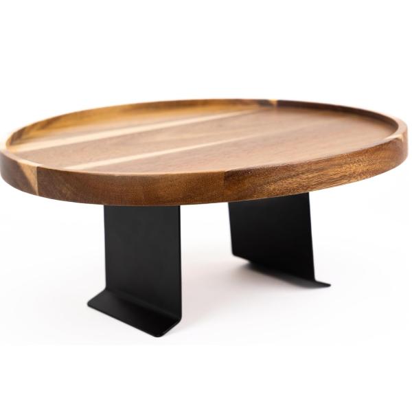 Customized Logo Acacia Couch Tray for Eco-friendly Adjustable Wooden Sofa Arm Table