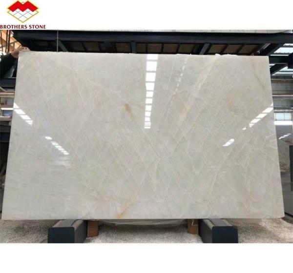 Modern Ice Jade Snow White Ice Onyx Stone Translucent Cristallo Quartzite Marble Slab