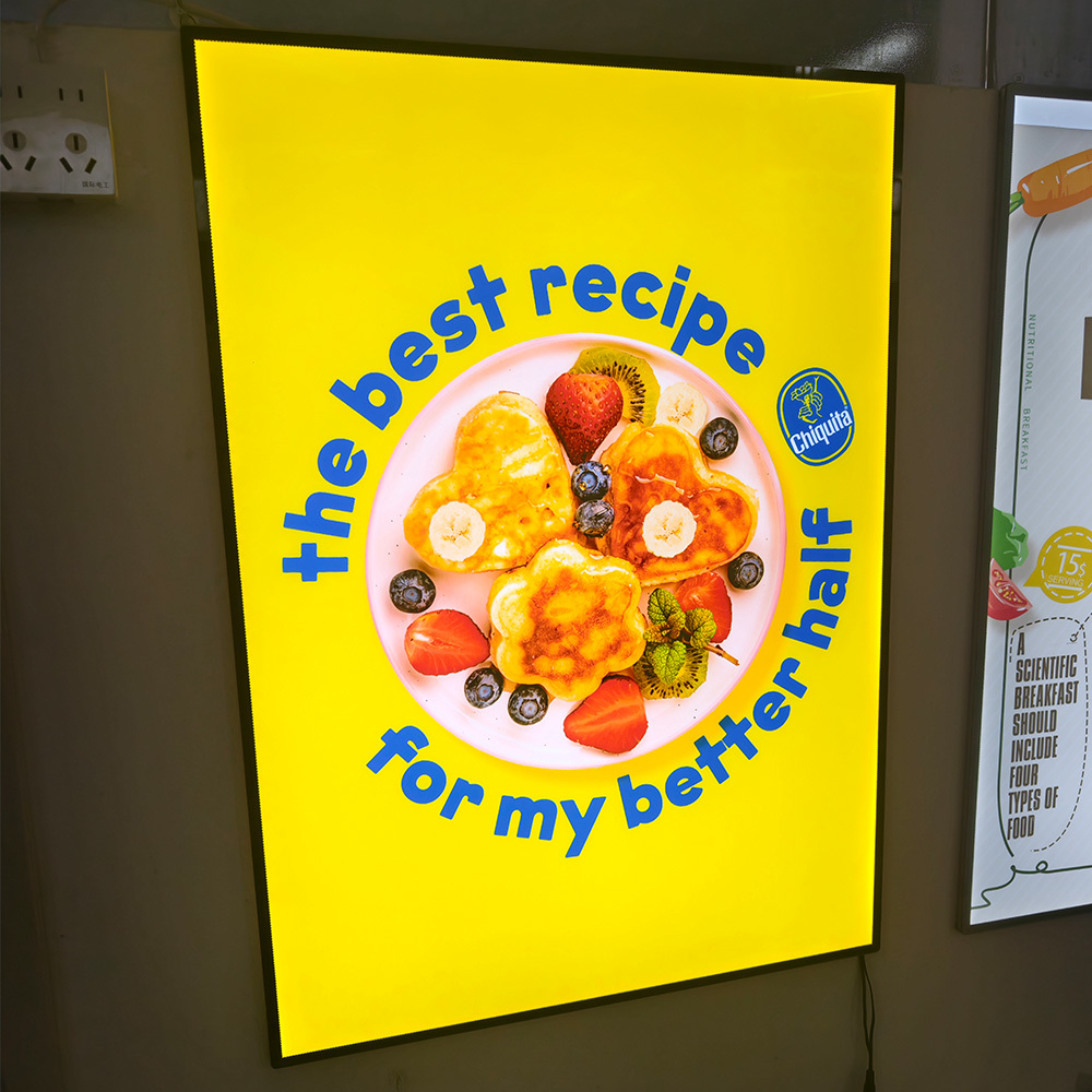 Indoor Waterproof LED Glass Light Box A3 — Aluminum Alloy Frame, Splash-proof
