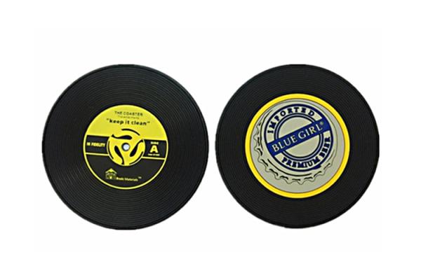 Non Slip Backing Business Promotional Products , Round Plastic Coasters Injection Logos