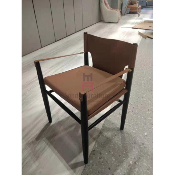 Ash Wood Frame Restaurant Dining Room Chairs Armrest Modern For Hotel Lobby