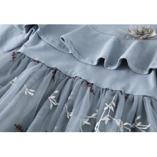 1.1M Children Worsted Spring Pink Lace Formal Long Sleeve Dresses Knee Length