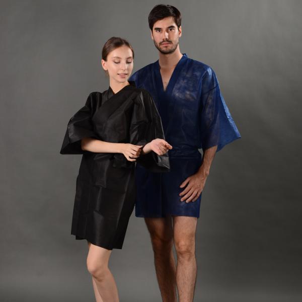 S&J Beauty Spa Disposable Wrap Bathrobe Non Woven Bathrobe Disposable Gown Disposable Kimono Robe