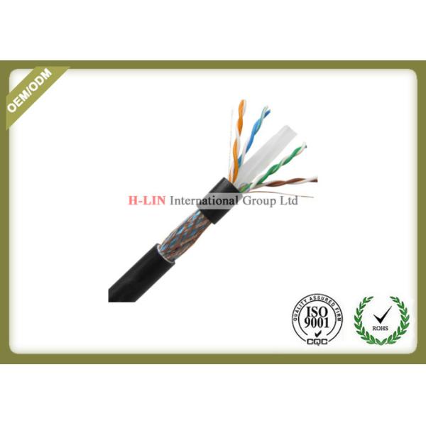 Outdoor Network Fiber Cable Cat6 SFTP Lan Cable 1000ft With Double Jacket PVC / PE