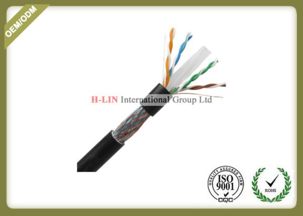 Outdoor Network Fiber Cable Cat6 SFTP Lan Cable 1000ft With Double Jacket PVC / PE