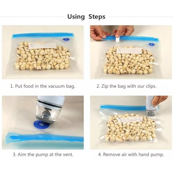 Vacuum Valve Bag Reusable Sealed Food Vacuum Sous Vide Bag with Zipper