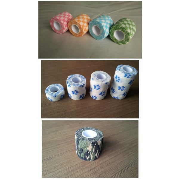 Abrigo flexible cohesivo elástico tejido no- auto-adhesivo impreso del vendaje