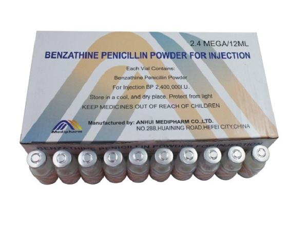 Benzathine Penicillin for Injection 2.4mega/12ml, 50vials/Box GMP Medicine BP/USP/CP