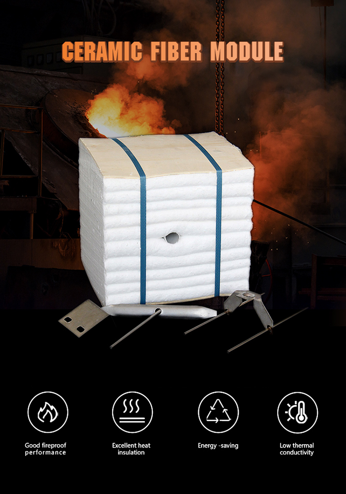 Compressed Blanket Ceramic Fiber Module Low Heat Storage Energy Saving