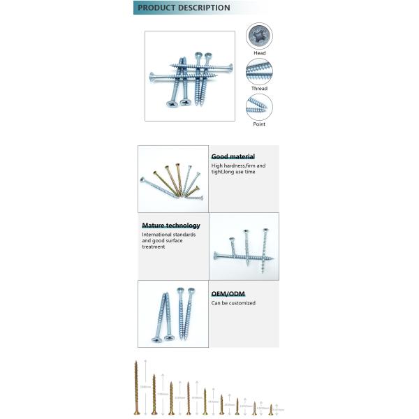 La mampostería seca principal plana doble del metal atornilla el tornillo amarillo DIN7505 del conglomerado del cinc