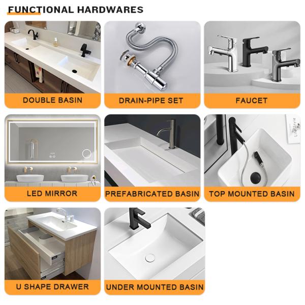 Drawer Slides Hardware High End Custom Bathroom Vanity Set with MR-MDF Carcase Material