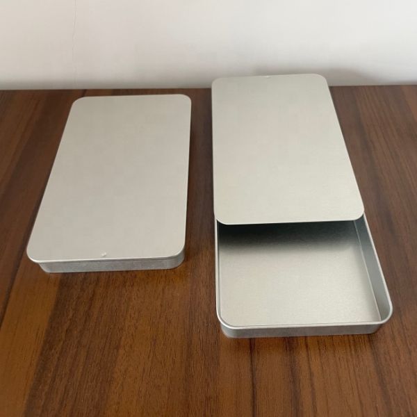 Child Resistant Slide Top Tin Box Metal Tin Case Small Sliding Tin Container Can for Gift Mint Candy Cosmetic Solid Perfume
