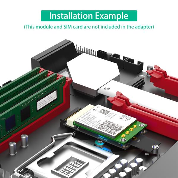 Mini PCI-E à M.2 (NGFF) clé M Adaptateur avec emplacement pour carte SIM