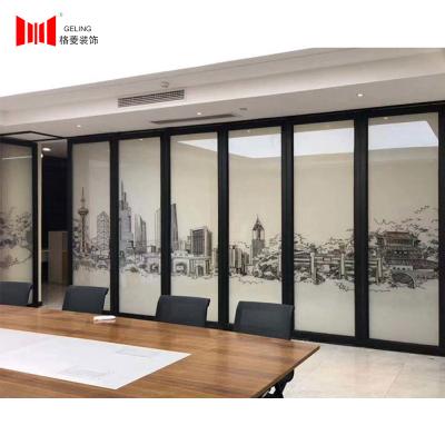 80mm Thickness Double Glass Movable Wall Partition For Office
