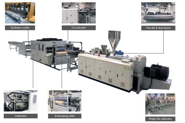 Decking PVC Roof Tile Machine Continuous Current Easy To Operate With Hauling Set
