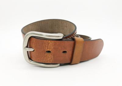 Claro - os homens genuínos marrons cobrem o projeto enchido da forma da largura da correia 3.8cm