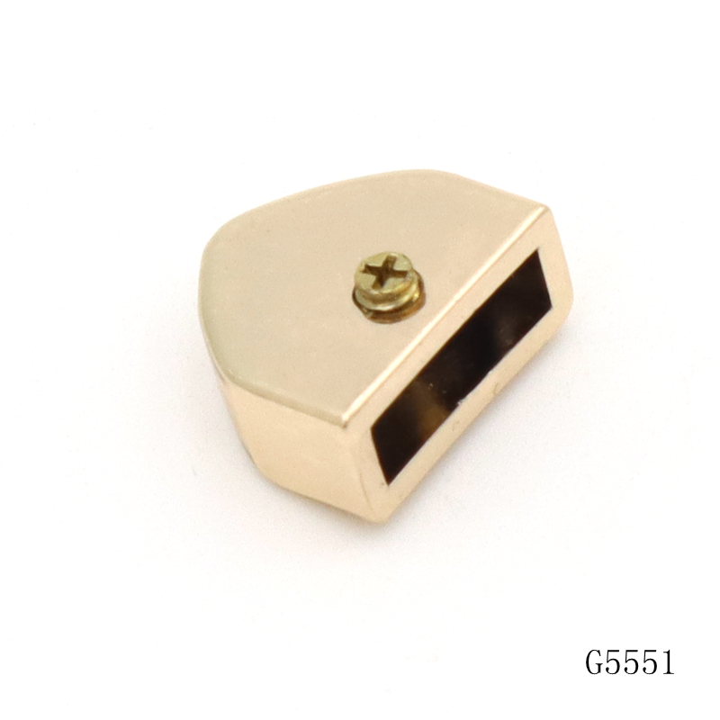 Gold Plating Zinc Alloy Bag Accessory Tail Clip with Screw Fixing for Bag Strap
