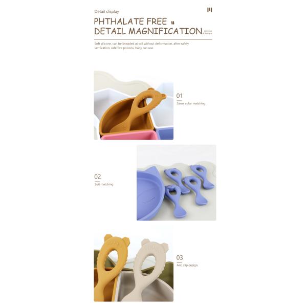 Новая ложка силикона качества еды ложки младенца прибытия с детьми Eco малыша дружелюбными кормить младенцу животную ложку силикона стиля