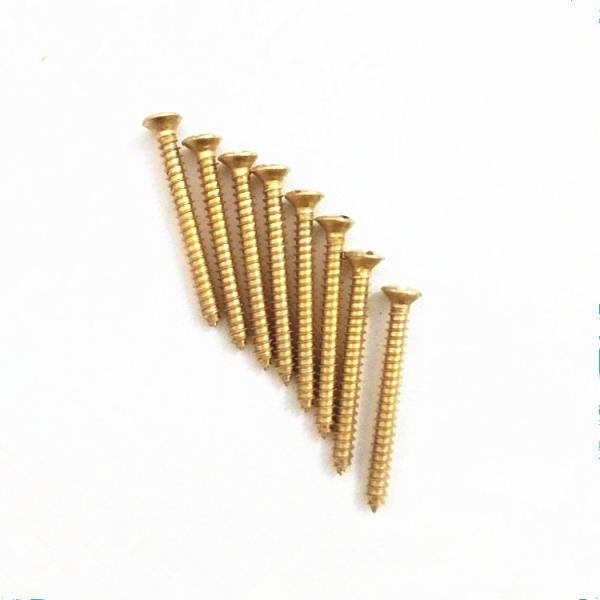 Yellow Brass Slotted Drive Oval Head Wood Screws  Round Head Furniture Screws