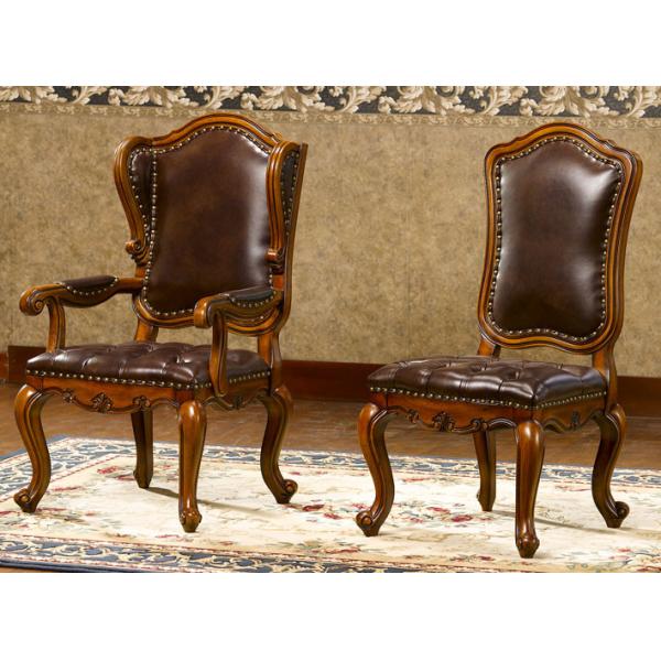 ISO14001 Antique Wooden Throne Chair Elegant Antique Upholstered Dining Chairs