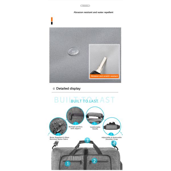 Custom Logo Waterproof Duffel Bags Weekender Overnight Bag With Shoes Compartment