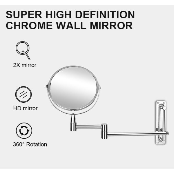 1X 3X Magnifying Wall Mounted Bathroom Mirror Chrome plated Material