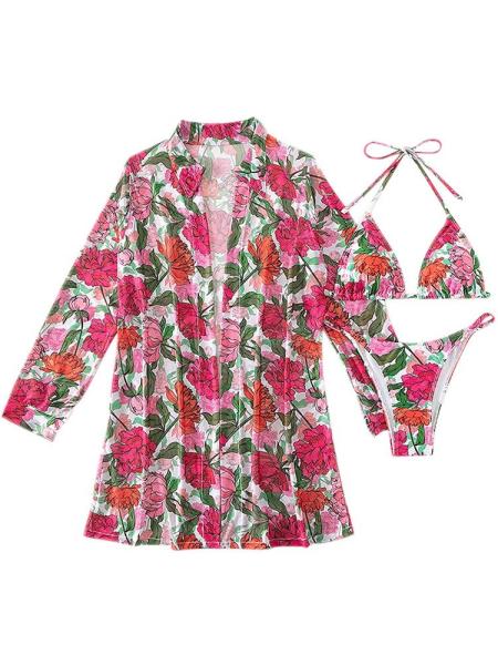 Roupas de banho de verão de três peças moda elegante