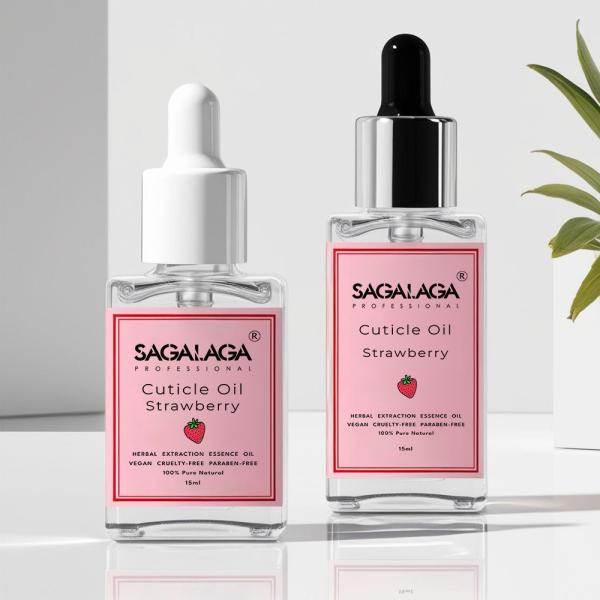 Vitamin E SAGALAGA Nail Cuticle Oil Square Dropper Bottle Custom Logo Nail Care Fruit Flower Oil for Cuticle Format DROPPER