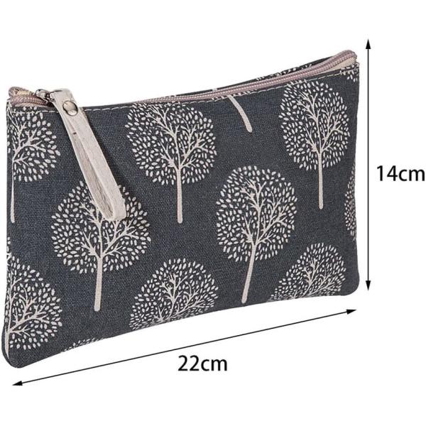 Canvas Multi Function Travel Makeup Small Zipper Pouch Toiletry Bag For Women