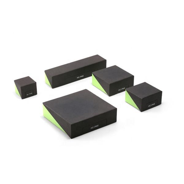 Green And Black Custom Jewelry Packaging / Special Shape Watch Storage Box