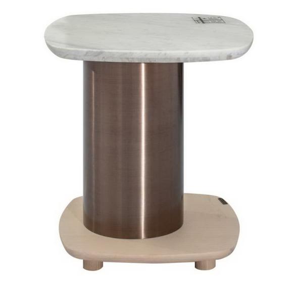 Itlay Minimalist design furniture made fron China factory by Oak wood in Red PU painting with Stone Cocktail table