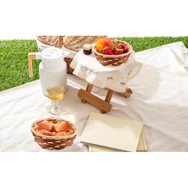 Round Gift Baskets, Bamboo Small Bread & Fruit Baskets, 7