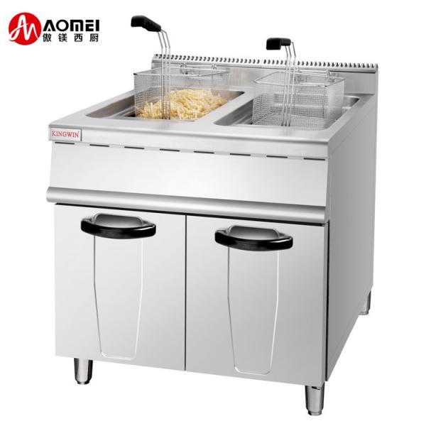Electric Restaurant Deep Fryer 28L*2 2 Tank 4 Basket Overheat Protection 800x805x1100