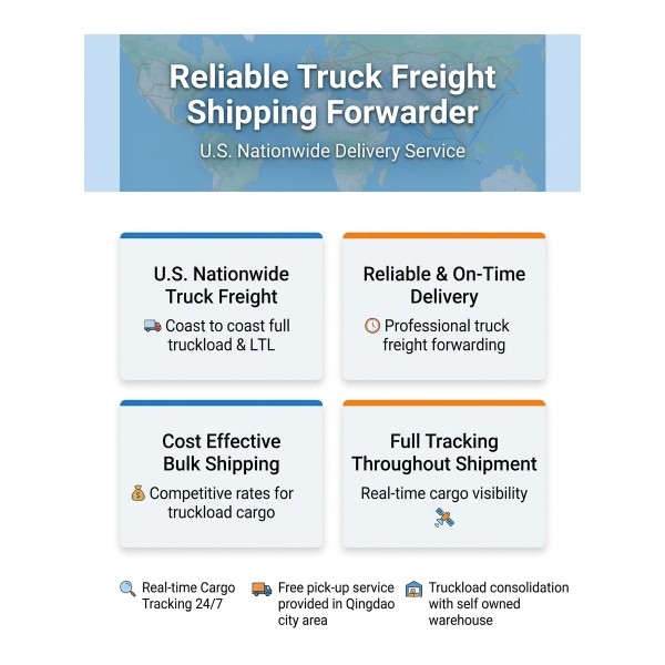 Reliable Truck Freight Shipping Forwarder U.S. Nationwide Delivery Service