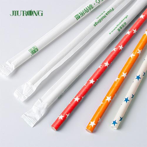 FDA Dot Printing Stripe Paper Straw For Takeaway Food Services