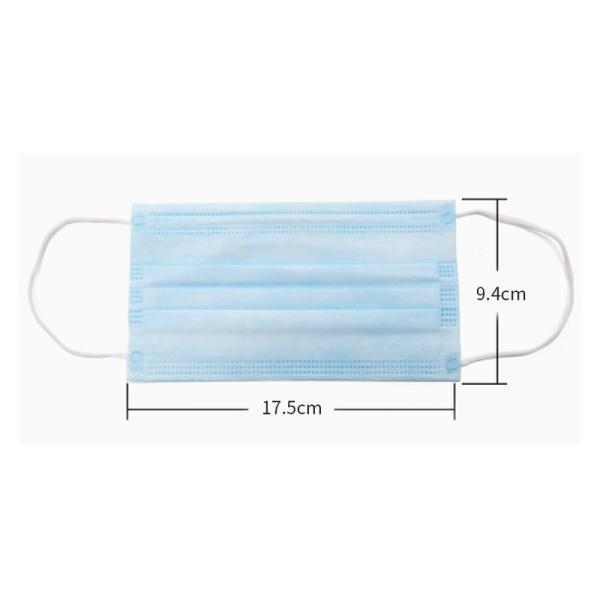 Blue Ear Strap Anti Dust 3 Layer Face Mask Disposable Comfortable Fit