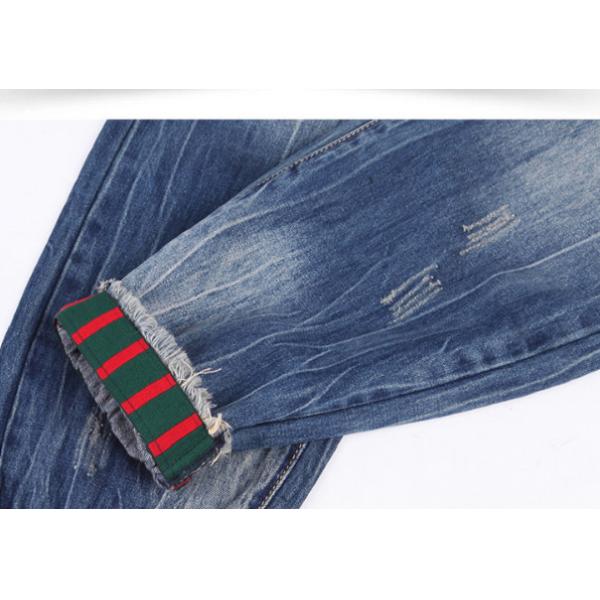 Customized Logo Polyester Haren Nine Point Pants Loose Dark Blue Jeans