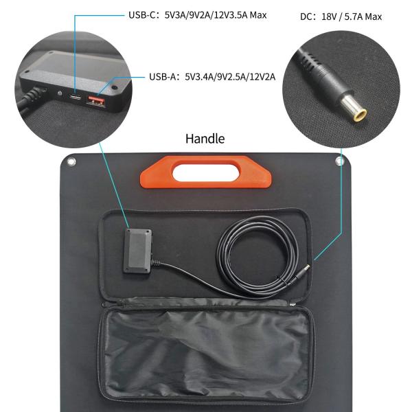 100w Etfe Solar Charger Power Bank Panel For Summer Camping Van RV