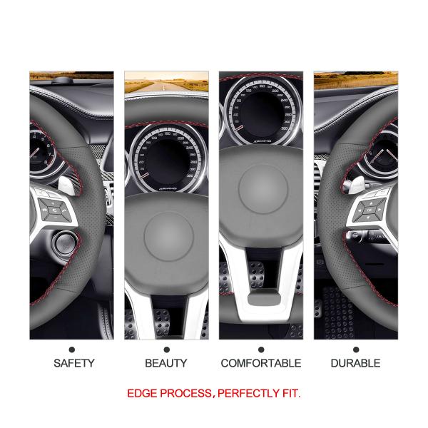Customized Thread Color Hand Sewing PU Leather Steering Cover for E63 AMG S 2011-2016