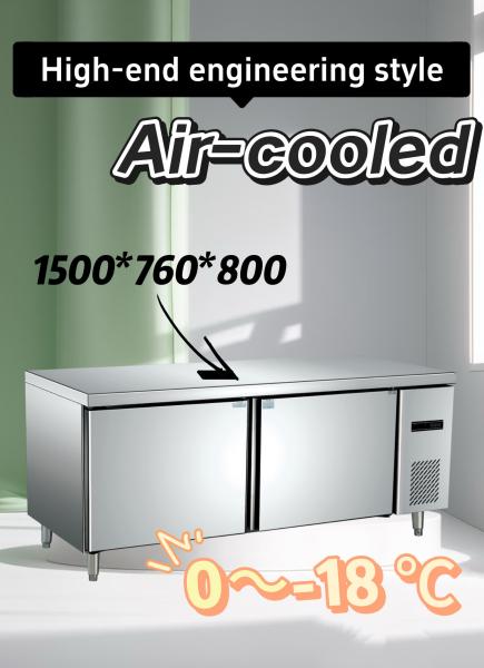 Compact 2 Door Worktop Freezer Corrosion Protection Commercial Double Fridge Freezer