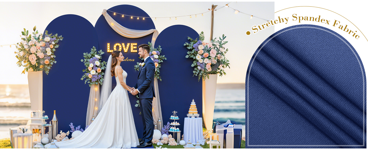 3 Piece Navy Blue Arch Covers ,Spandex Arch Backdrop Cover for Wedding、 Baby Shower 、Birthday Party