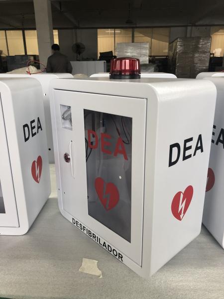 Curved Corner AED Defibrillator Wall Mounted Box High Safety For Indoor