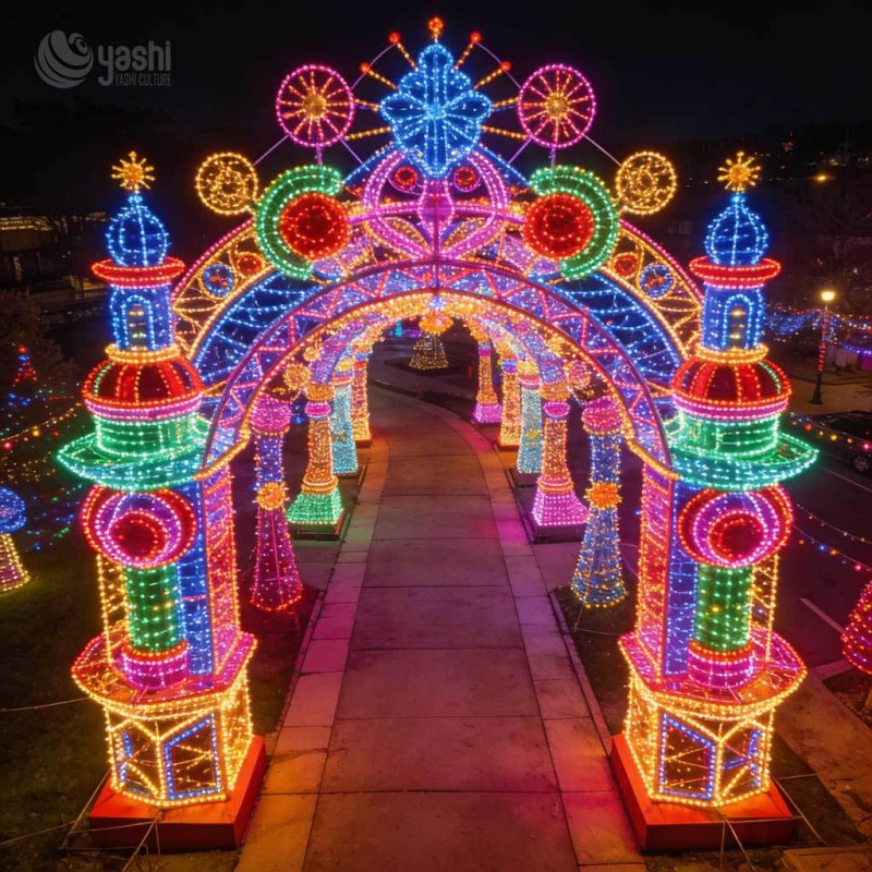 3D Standing Star LED Motif Light, Custom Outdoor 3D Star Light Sculpture for Christmas Light Festival