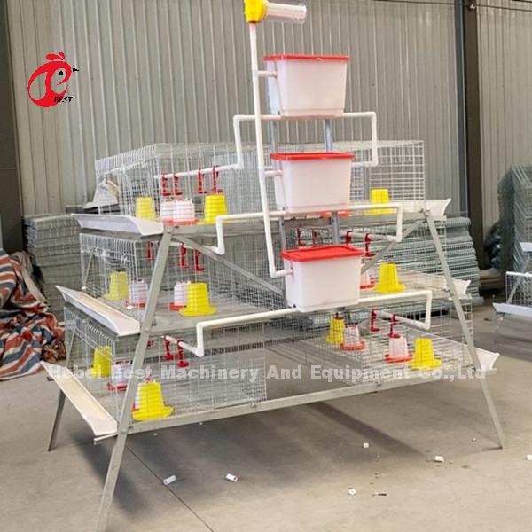 Day Old Chicks Battery Cage For Broilers 3 Or 4 Tier Galvanized Iris