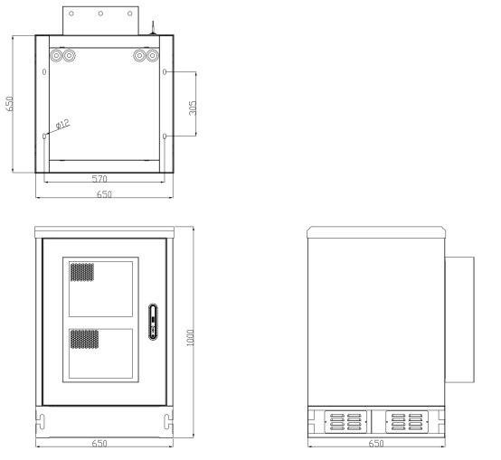 IP65 16U гальванизировало стальной на открытом воздухе кондиционер шкафа оборудования с экраном