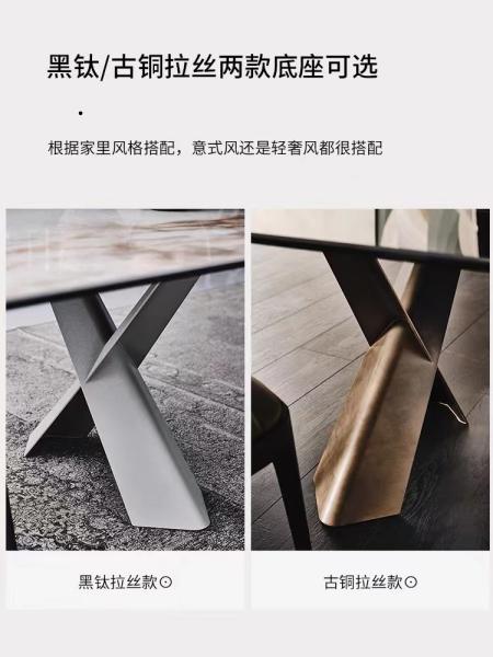 Modern Rectangle Marble Top Dining Table Chairs Set Luxury Restaurant Furniture For Home Living Room Or Hotel Use